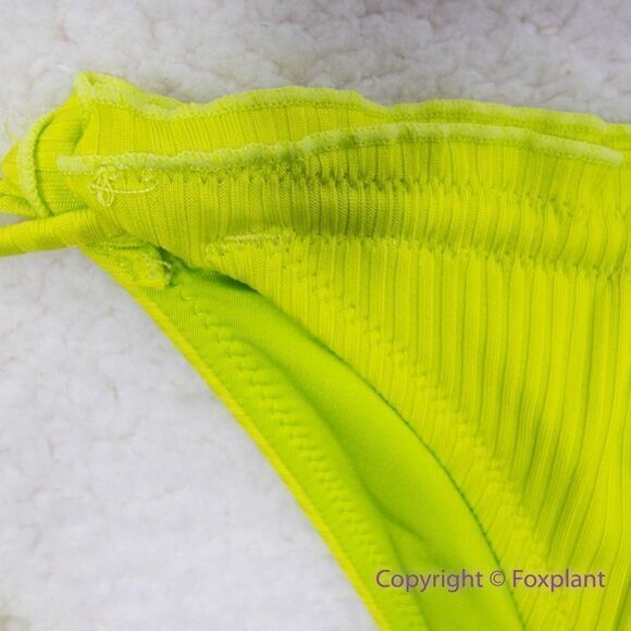 New! Set! It's Now Cool x Free People the frill tri eco neon lime rib‎ bikini, S - Picture 13 of 16